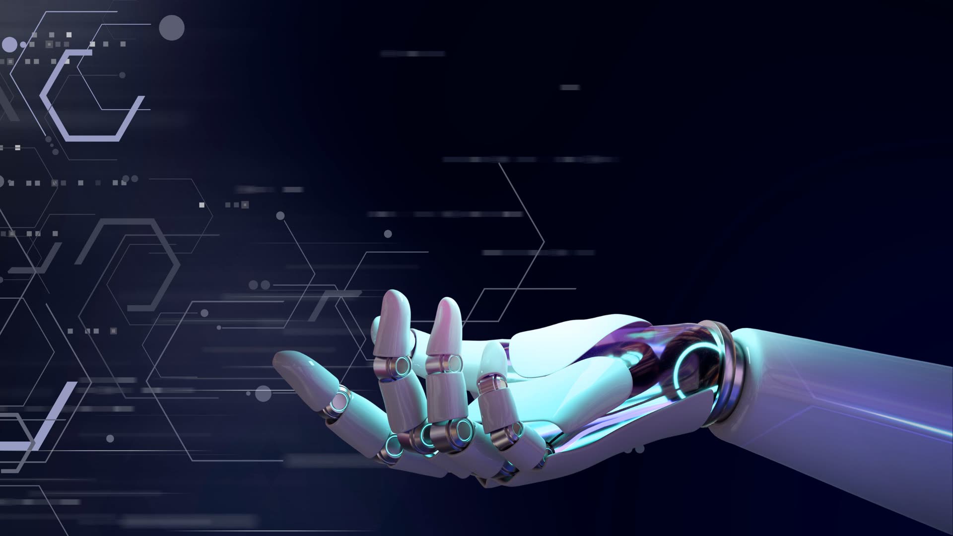 Robotische Hand vor digitalem Netzwerk als Symbol für Künstliche Intelligenz